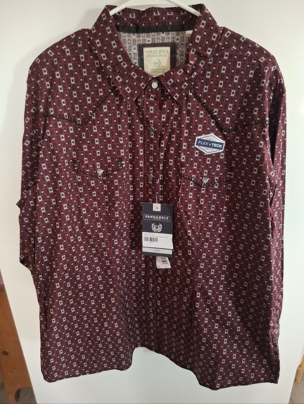 Maroon Printed Long-Sleeve Flex-Tech Shirt